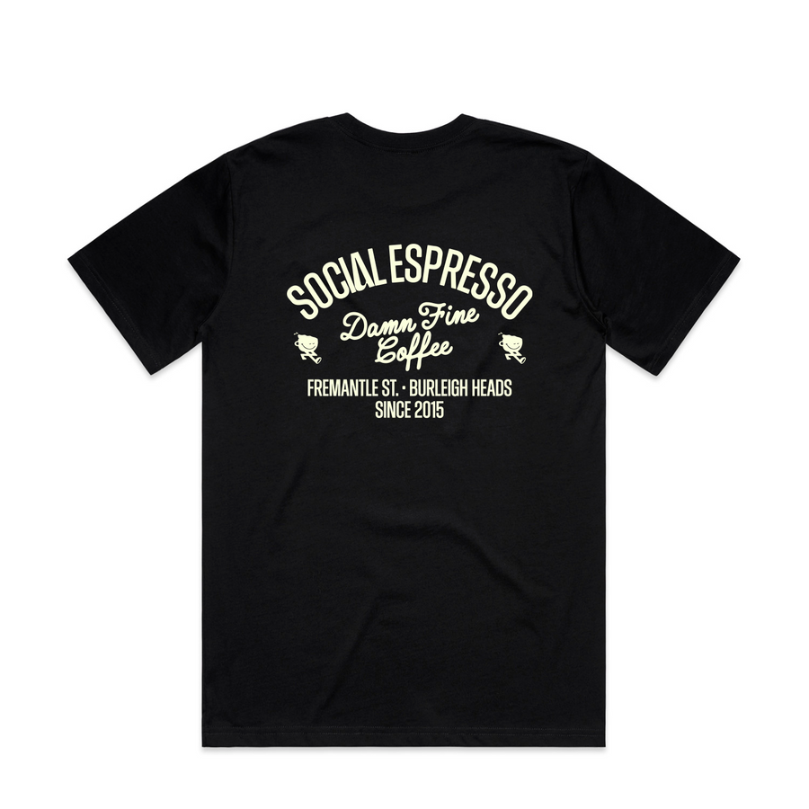 'Core' men's t-shirt, back view, Social Espresso merch