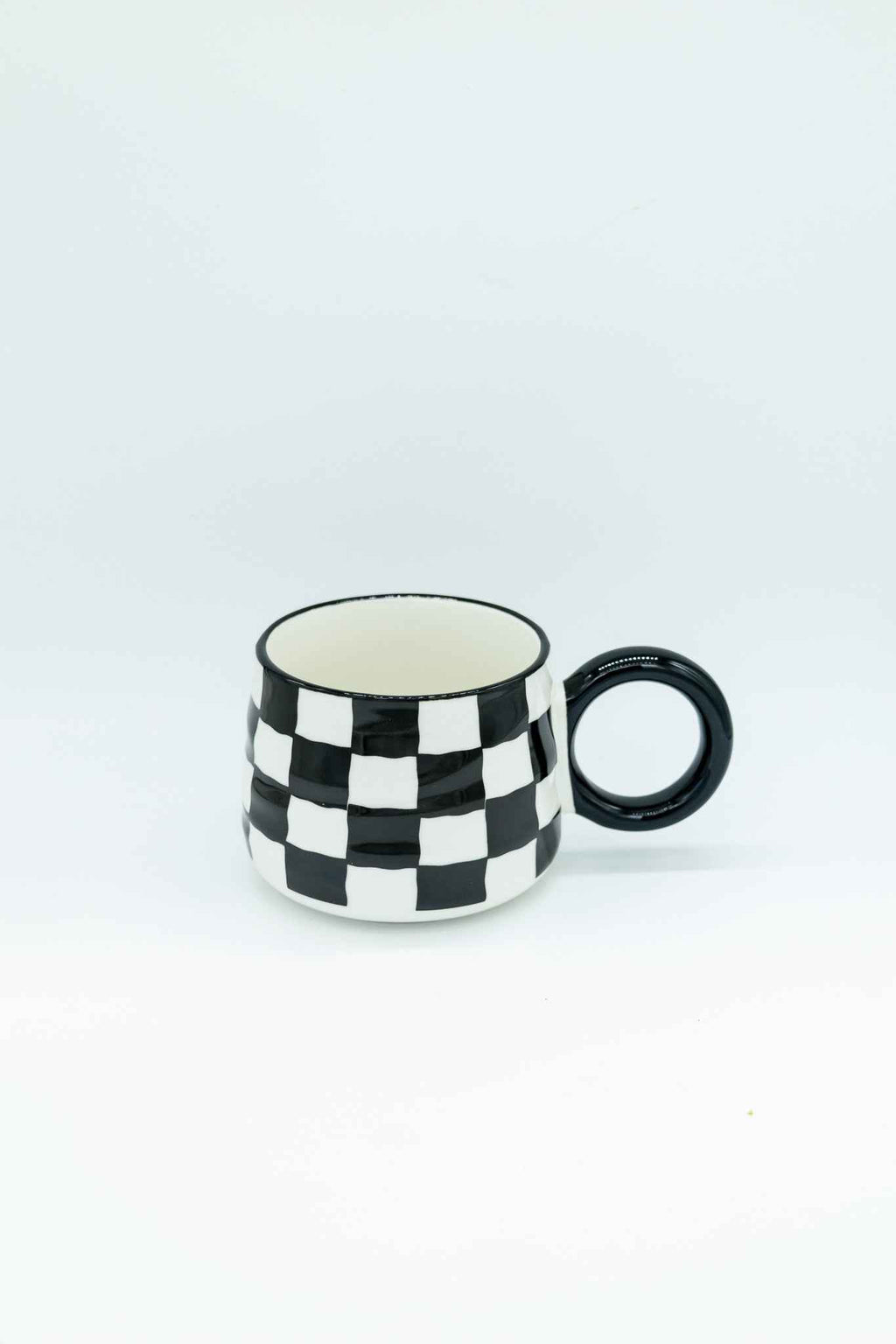 Black & White Stripe Ceramic Coffee Mug - Social Espresso